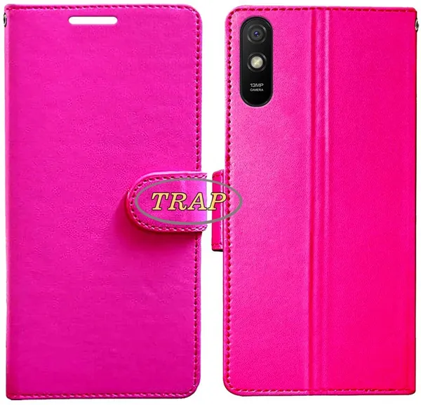 Pink_Artificial_Leather_Redmi_9A&Redmi_9i&Redmi_9i_Sport_Back_Cover
