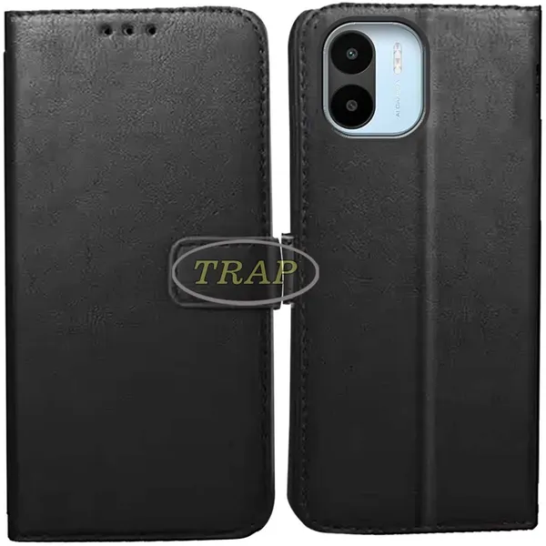 Black_Artificial_Leather_Redmi_A2_2023&Redmi_A1&Redmi_A2_Back_Cover