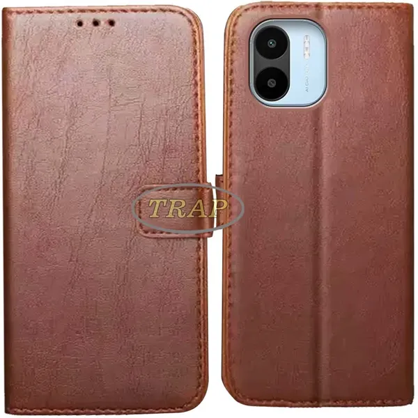 Brown_Artificial_Leather_Redmi_A2_2023&Redmi_A1&Redmi_A2_Back_Cover