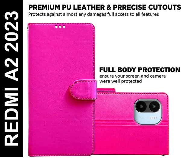 Pink_Artificial_Leather_Redmi_A2_2023&Redmi_A1&Redmi_A2_Back_Cover