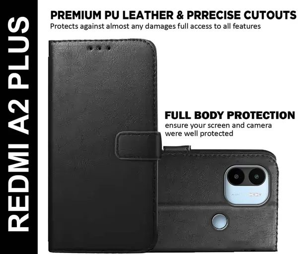 Black_Artificial_Leather_Redmi_A2_Plus&Poco_C50&Poco_C51&Redmi_A1_Plus_Back_Cover
