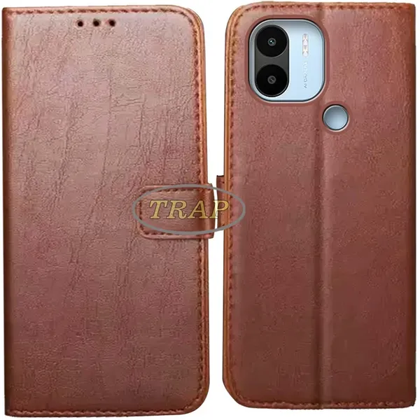 Brown_Artificial_Leather_Redmi_A2_Plus_Back_Cover