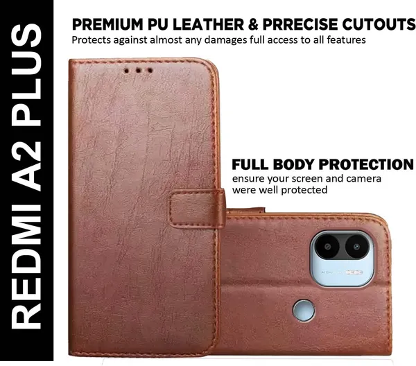 Brown_Artificial_Leather_Redmi_A2_Plus_Back_Cover