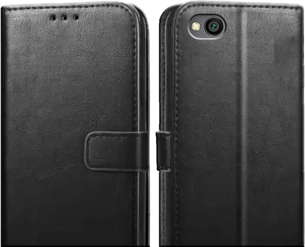 Black_Leather_Redmi_Go_Flip_Cover