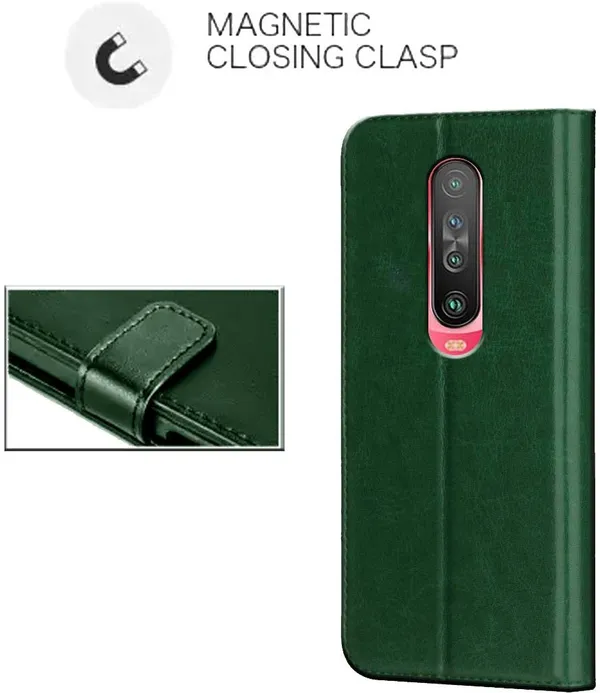 Green_Leather_Redmi_K30_Flip_Cover