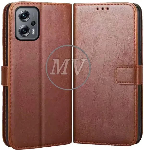 Brown_Artificial_Leather_Redmi_K50i_5G_Back_Cover