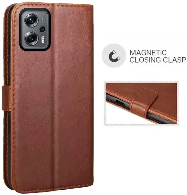 Brown_Artificial_Leather_Redmi_K50i_5G_Back_Cover