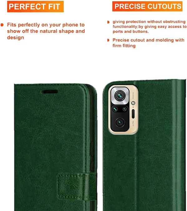 Green_Artificial_Leather_Redmi_Note_10_Pro_Max_Flip_Cover