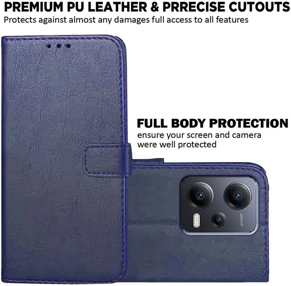 Blue_Artificial_Leather_Redmi_Note_12_5G_Back_Cover