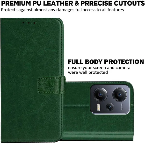 Green_Artificial_Leather_Redmi_Note_12_5G_Back_Cover