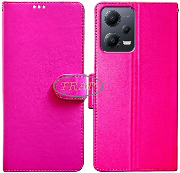Pink_Artificial_Leather_Redmi_Note_12_5G_Back_Cover