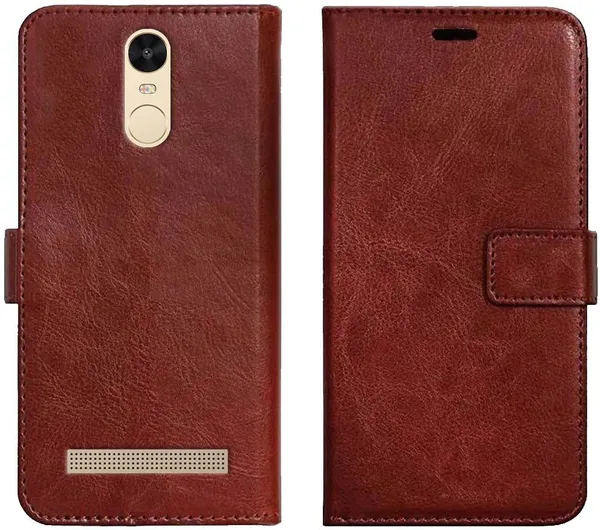 Brown_Leather_Mi_Redmi_Note_3_Flip_Cover
