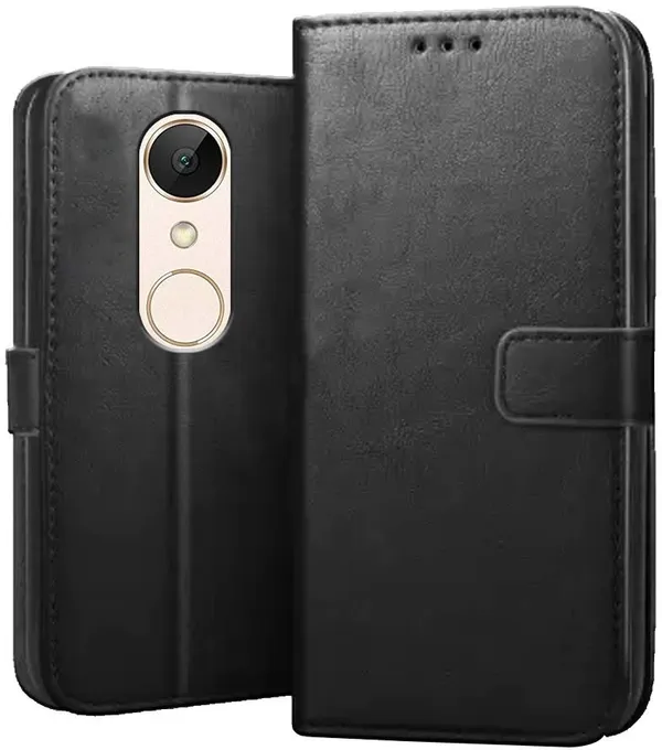 Black_Leather_Mi_Redmi_Note_5_Flip_Cover