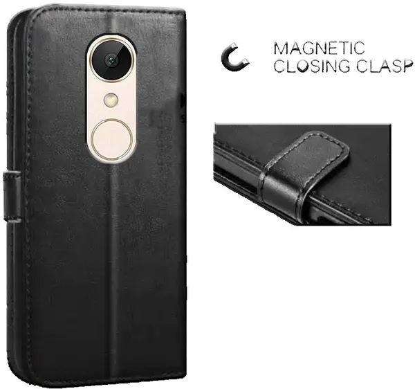 Black_Leather_Mi_Redmi_Note_5_Flip_Cover