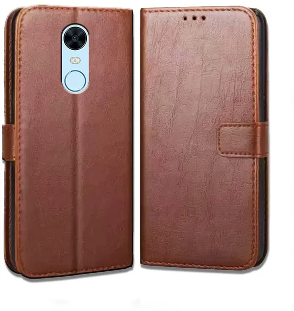 Brown_Artificial_Leather_Mi_Redmi_Note_5_Flip_Cover