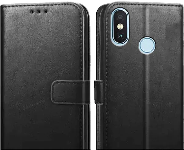 Black_Leather_Mi_Redmi_Note_5_Pro_Flip_Cover