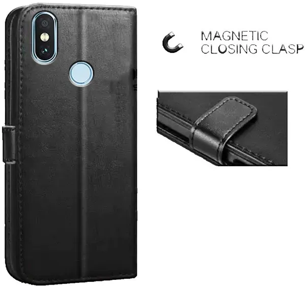 Black_Leather_Mi_Redmi_Note_5_Pro_Flip_Cover