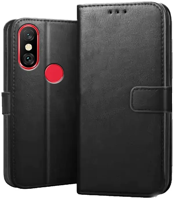 Black_Leather_Mi_Redmi_Note_6_Pro_Flip_Cover