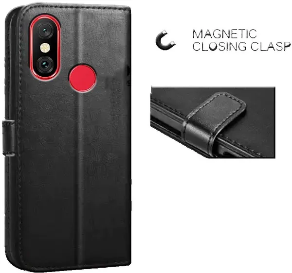 Black_Leather_Mi_Redmi_Note_6_Pro_Flip_Cover