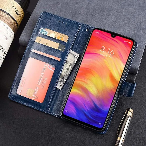 Blue_Leather_Mi_Redmi_Note_6_Pro_Flip_Cover