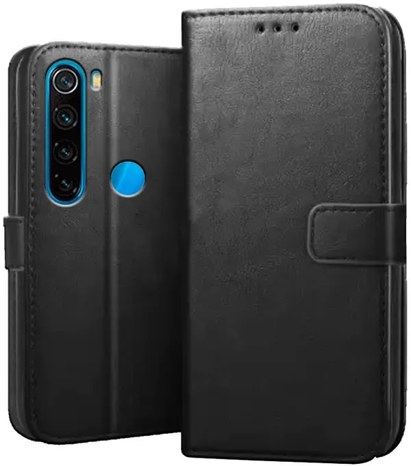 Black_Leather_Redmi_Note_8_Flip_Cover