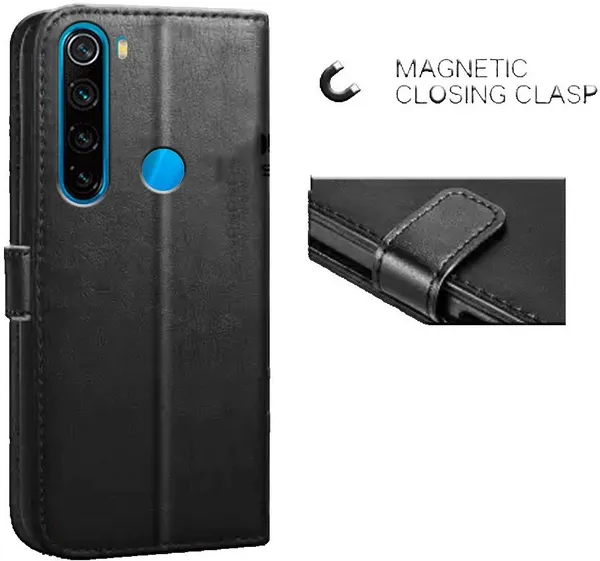 Black_Leather_Redmi_Note_8_Flip_Cover