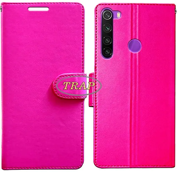 Pink_Artificial_Leather_Redmi_Note_8_Back_Cover