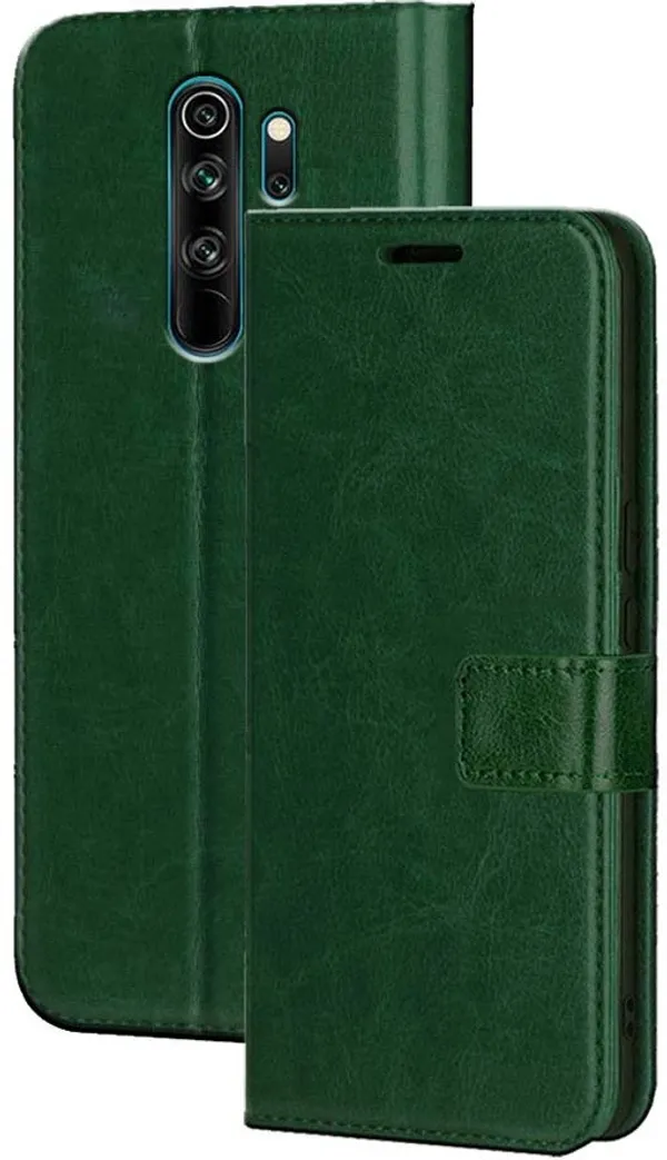 Green_Artificial_Leather_Redmi_Note_8_Pro_Flip_Cover