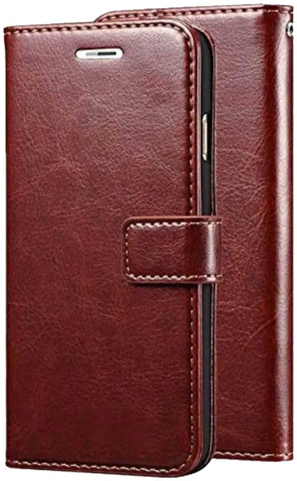 Brown_Artificial_Leather_Redmi_Note_9_Flip_Cover