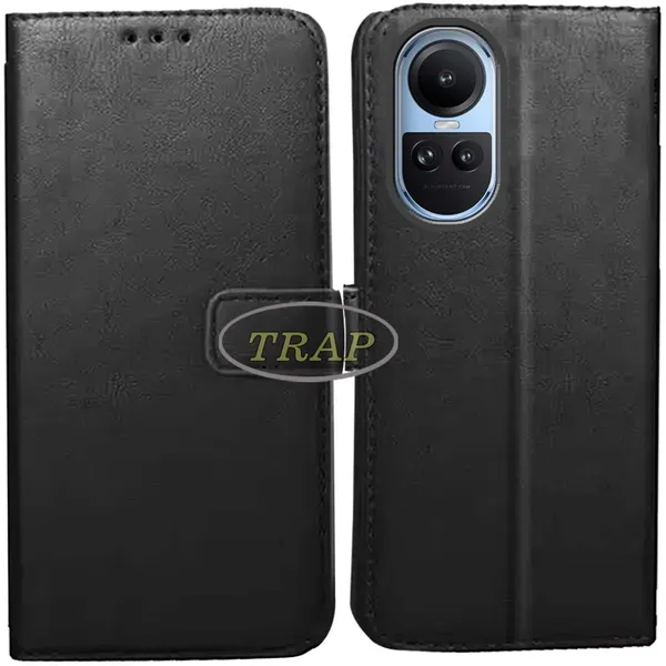 Black_Artificial_Leather_Oppo_Reno_10_Pro_5G_Flip_Cover