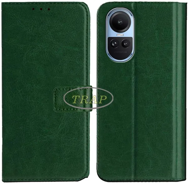 Green_Artificial_Leather_Oppo_Reno_10_Pro_5G_Flip_Cover