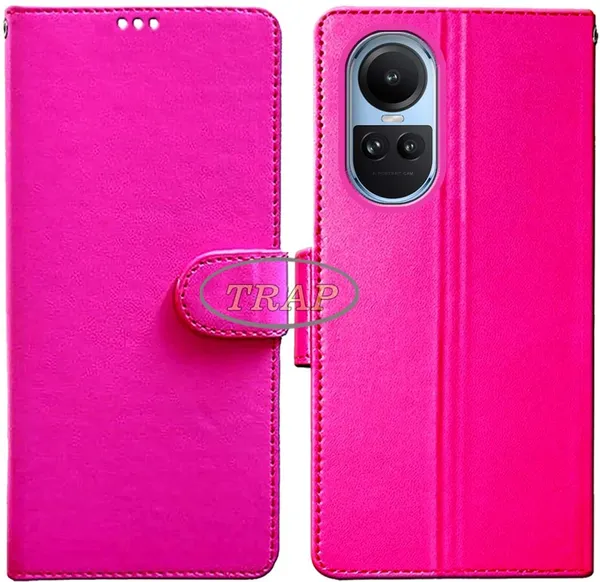 Pink_Artificial_Leather_Oppo_Reno_10_Pro_5G_Flip_Cover