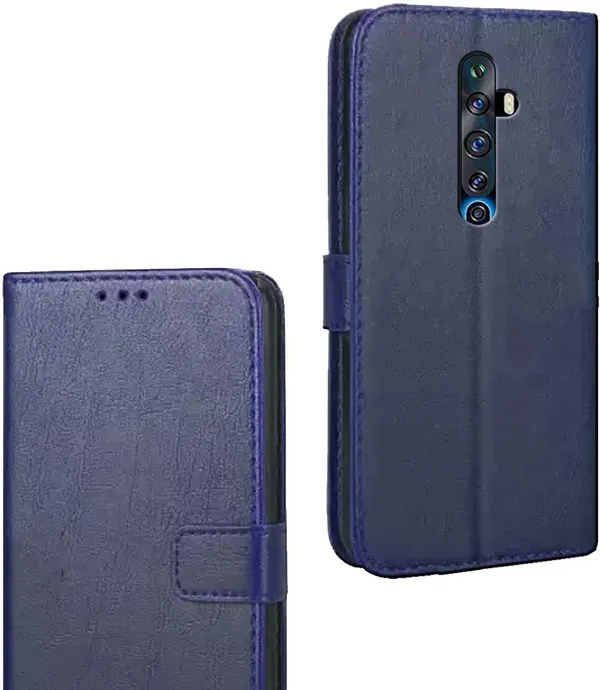 Blue_Artificial_Leather_OPPO_Reno_2z_Flip_Cover