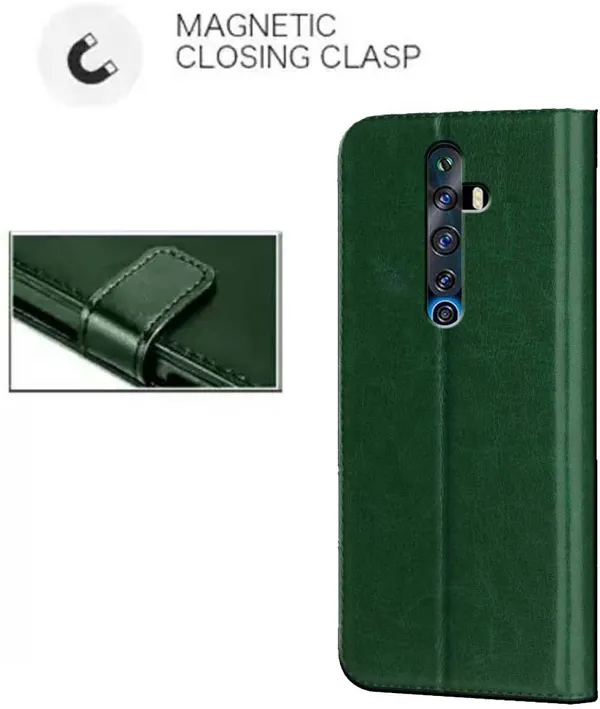 Green_Artificial_Leather_OPPO_Reno_2z_Flip_Cover