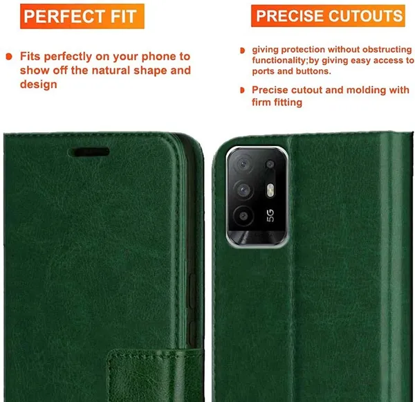 Green_Artificial_Leather_Oppo_Reno_5Z_Back_Cover