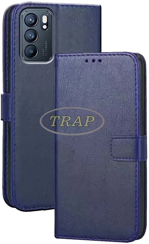 Blue_Artificial_Leather_Reno_6_5G_Back_Cover