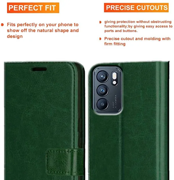 Green_Artificial_Leather_Reno_6_5G_Back_Cover