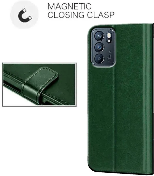 Green_Artificial_Leather_Reno_6_5G_Back_Cover