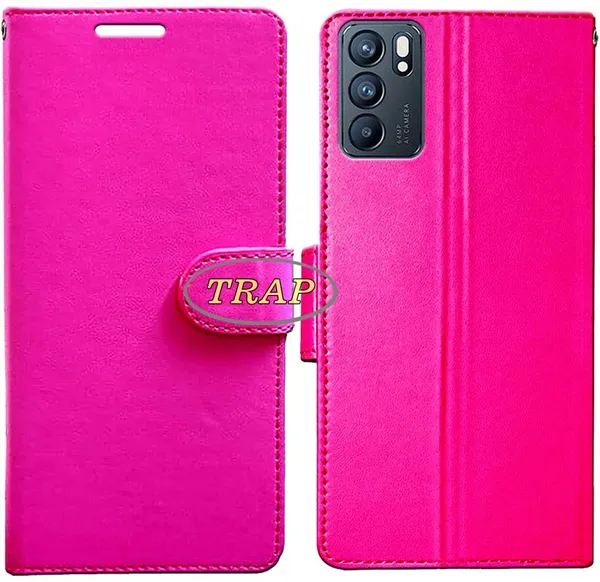 Pink_Artificial_Leather_Reno_6_5G_Back_Cover