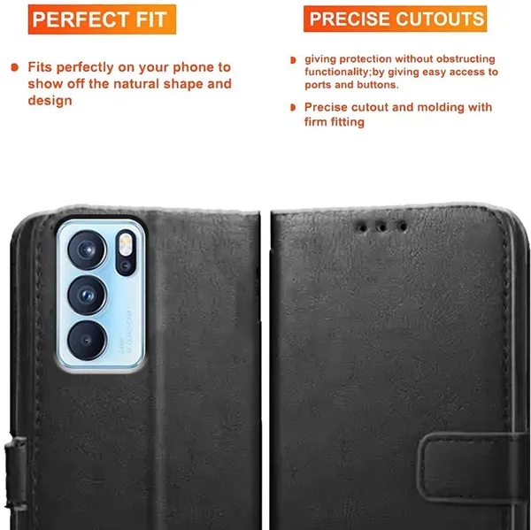 Blue_Artificial_Leather_Reno_6_Pro_5G_Flip_Cover