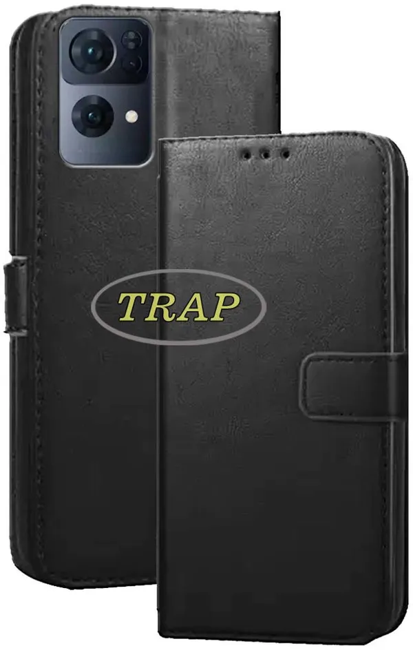 Black_Artificial_Leather_Oppo_Reno_7_Pro_5G_Back_Cover