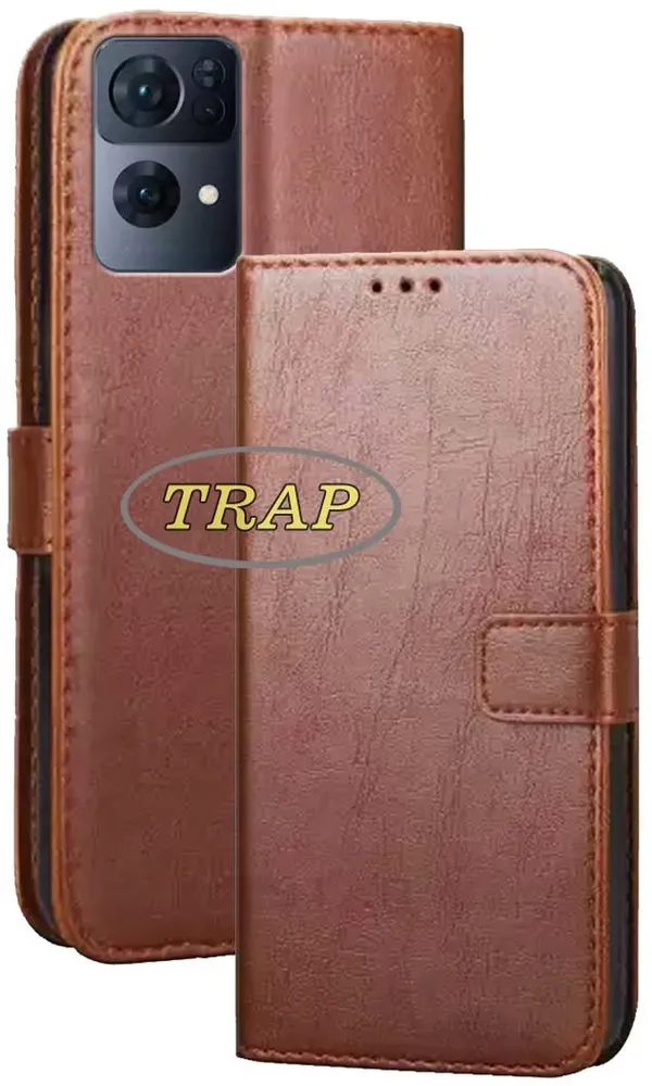 Brown_Artificial_Leather_Oppo_Reno_7_Pro_5G_Back_Cover