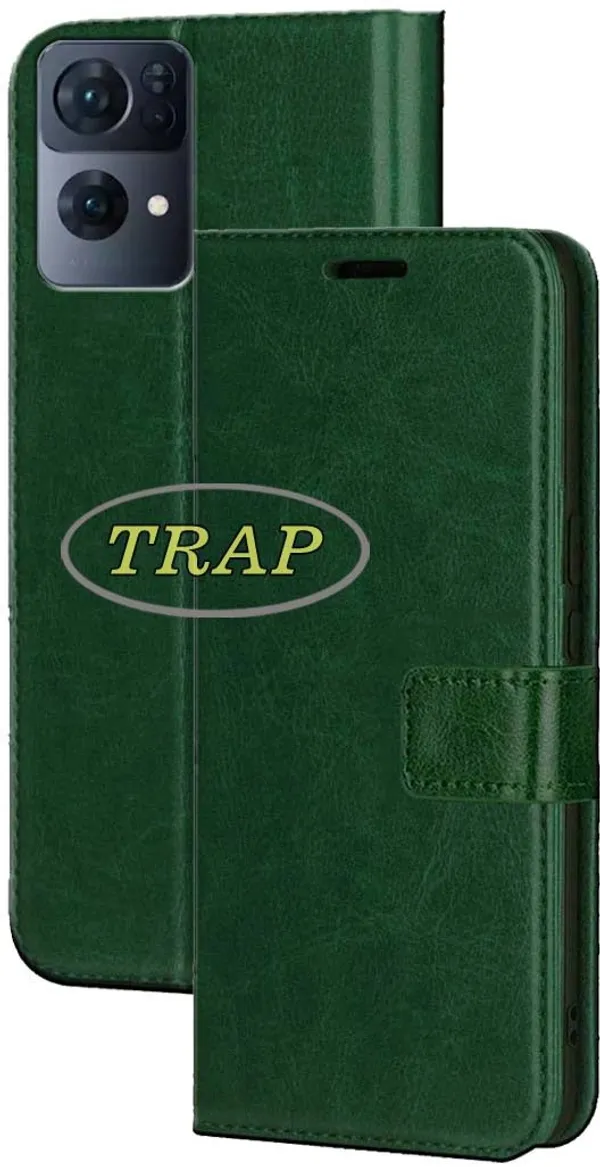 Green_Artificial_Leather_Oppo_Reno_7_Pro_5G_Back_Cover