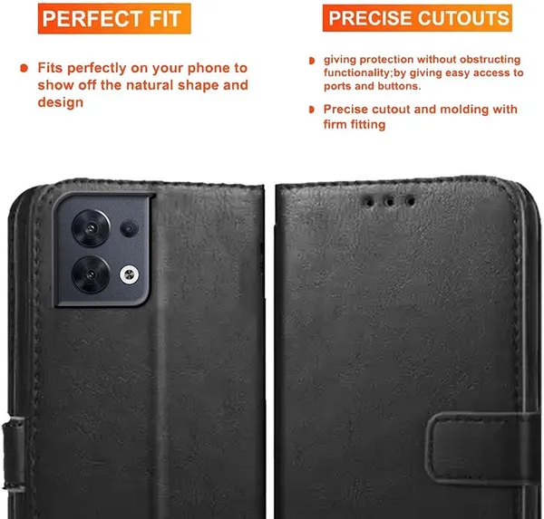 Black_Artificial_Leather_Oppo_Reno_8_Back_Cover