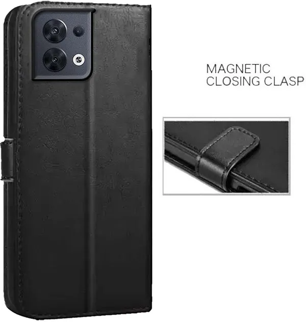 Black_Artificial_Leather_Oppo_Reno_8_Back_Cover