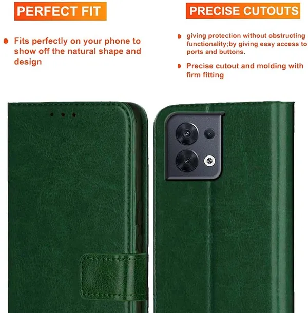 Green_Artificial_Leather_Oppo_Reno_8_Back_Cover