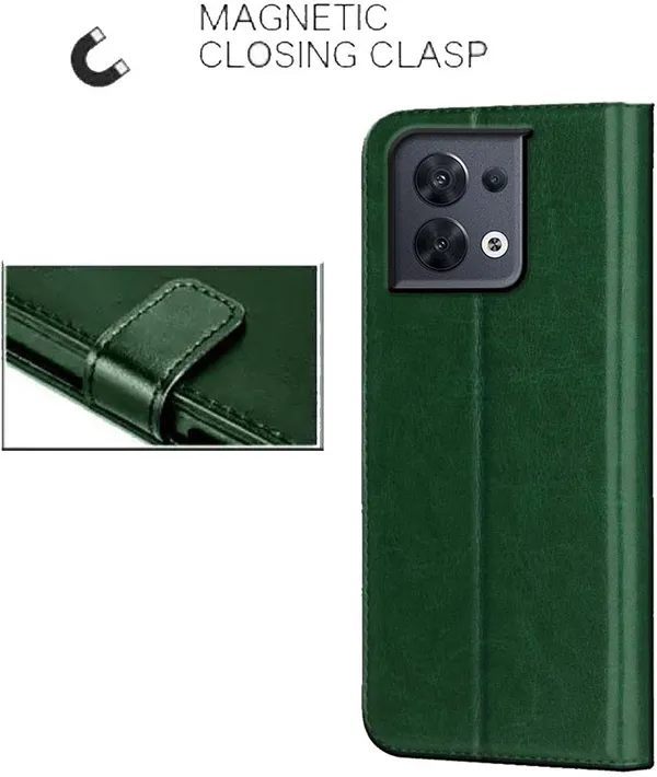 Green_Artificial_Leather_Oppo_Reno_8_Back_Cover
