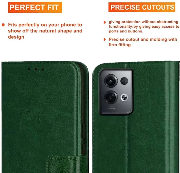 Green_Artificial_Leather_Reno_8_Pro_Back_Cover