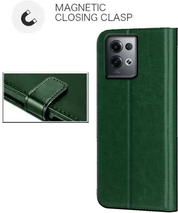 Green_Artificial_Leather_Reno_8_Pro_Back_Cover