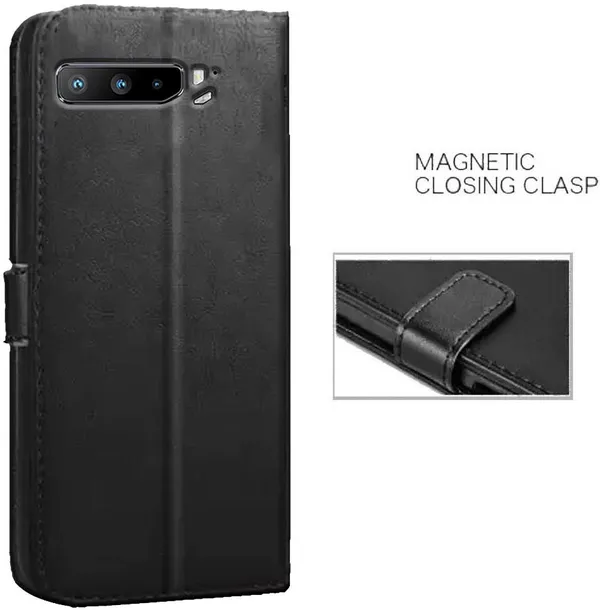 Black_Artificial_Leather_Asus_Rog_Phone_3_Back_Cover